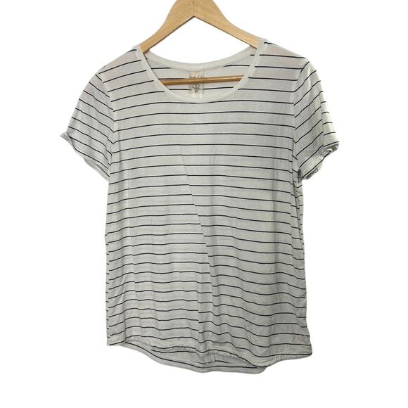 Calia For Carrie Underwood Relaxed Fit White Striped T-Shirt Women's Medium - Picture 1 of 6